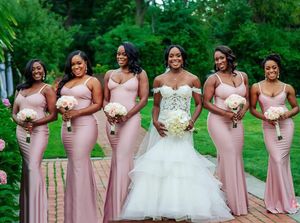 Розовая африканская нигерийская новая русалка платья подружки невесты.