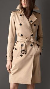 Spring Autumn Casual Trench Coat For Women Plus Size Long Double Breasted Slim Windbreaker Outerwear Elegant Overcoats