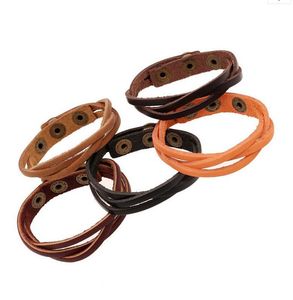 Hair Accessories Multilayer Wrap Men and Women Synthetic Leather Braided Rope Adjustable Bracelet Cusual Sport 50PCS