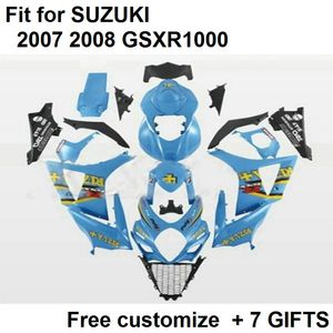 Hot sale fairing kit for Suzuki GSXR1000 07 08 blue black fairings set GSXR1000 2007 2008 VV52