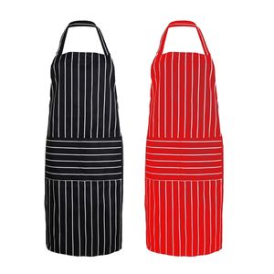 Stripe Kitchen Apron for Women Men Useful Cooking Apron Grid Adjustable Chef Cloth Household Cleaning Tools Accessories