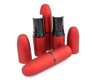 Proiettile Vuoto 12.1mm Balsamo per labbra Contenitore Balsamo per labbra Moda Tubo per rossetto freddo Colore rosso smerigliato Cosmetico fai da te Nuova moda