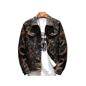 Fashion Casual Men s Plus Size M XL Spring New Wild Camouflage Jungle Style Slim Denim Jacket