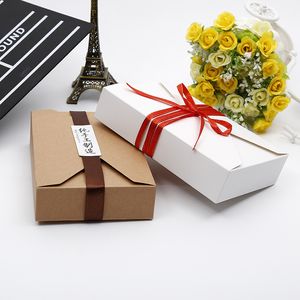 Kraftpapier-Karton-Geschenkboxen im Umschlag-Stil, Backbox, Mondkuchen-Verpackungsbox, weiß, braun