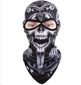 Lato Ochrona UV Maski twarzy Czaszka Szkielet Krzyk Scream Drukowane Cycling Hood Ghost Skulls Scarf Outdoors Jazda rower Balaclava Maski Czapka