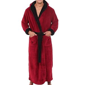 Men's Winter Lengthened Plush Shawl Bathrobe Home Clothes Long Sleeved Robe Coat 11 71191u