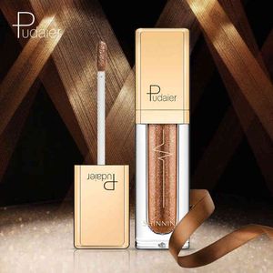 Pudaier 18 Colors Shine Smoky Eye shadow Waterproof Dimond Glitter Liquid Eyeshadow Women's Cosmetic Eyeshadow Eyeliner