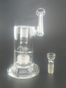 Liten DAB Oil Rig Mobius Glass Bong Matrix Percolator Perc Vattenrör Sidecar Bongs 18.8mm Joint Bubbler Pipes med glasskål MB01