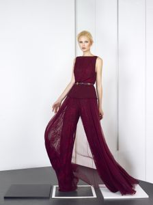 2019 Tony Ward Prom Dresses Kobiety Kombinezon Bateau Neck Koronki Train Custom Make Formalne okazja Suknie Eleganckie wieczorowe suknia