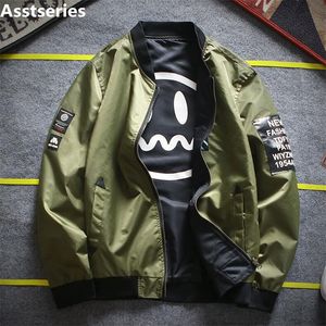 Autumn Green Blue Black New Men Bomber Jacket Hip Hop Patch Designs Slim Fit Pilot Bomber Jacket Coat Men Jackets Plus Size 4XL