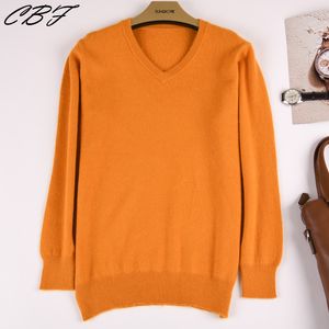 Hot Sales Mäns Strikkad Pure Cashmere Sweater Classic V Krage Solid Färg 17 Färger Mjuk Värm Högkvalitativ Pullovers S-XXXL
