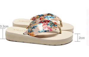 30pcs 2018 Summer Europe and US Bohemia silk fabrics cool slippers Women Beach Flip Flops sandals outside