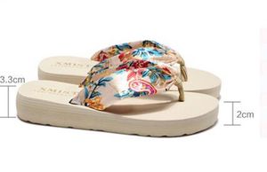 30st 2018 Sommar Europa och US Bohemia Silk Fabrics Cool tofflor Women Beach Flip Flops Sandaler utanför