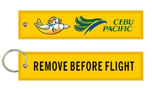 Vor dem Flug entfernen Cebu Pacific Philippine Airlines Schlüsselanhänger aus Stoff, bestickt, 13 x 2,8 cm, 100 Stück