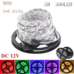 DHL LED 스트립 빛 12V SMD3528 5050 5630 300LED 스트립 방수 리본 유연한 스트립 홈 바 장식 Lampada LED 5m / 롤 RGB