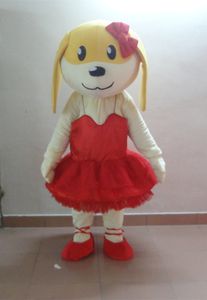kvinnlig hund maskot kostymer animerad tema husdjur gul hund djur cospaly cartoon mascot karaktär halloween purim party karneval kostym
