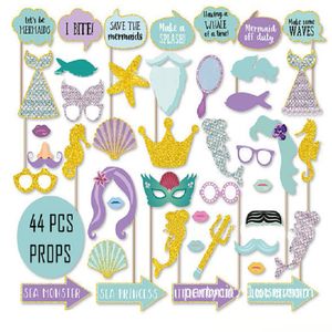 10-60 pz / set Foto Booth Puntelli Puntelli Fotografia Maschera Carta Carta Birthday Birthday Party Decorazione Decorazione Evento Regalo Abbigliamento Lip / Pirata / Mermaid / Pagliaccio / Etc 1