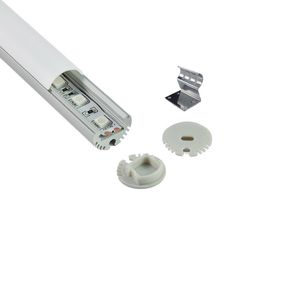 100 x 2M Zestawy / partia LUNE Kształt profilu aluminiowego do pasków LED Round Type LED Extuzje aluminiowe do ściany W dół światła