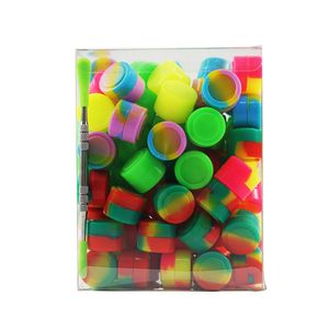 Accessori per fumatori 100 pz/lotto 2 ml Mini contenitore in silicone di colore assortito per vasetti Dab di forma rotonda