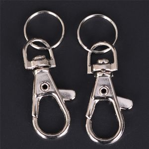 10pcs lot Silver Metal Classic Key Chain DIY Bag Jewelry Ring Swivel Lobster Clasp Clips Key Hooks Keychain Split Ring Wholeales203t