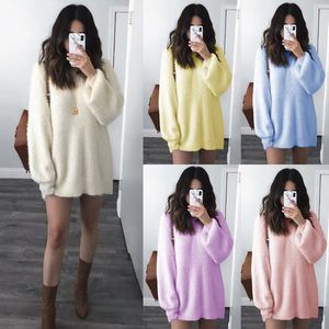 Kvinnor Höst Långärmad Tröjor Plus Storlek Lös Casual Pullover Tröja Pull Femme Jumper S18100902