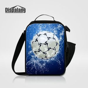 Cool Soccer Borse da pranzo isolate per bambini Borsa termica termica per ragazzi adolescenti Stampa di calcio Uomini Mini Food Messenger Lunch Box Ba