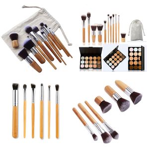 Wood Handle Makeup Brushes Sets Professional Cosmetics Eyeshadow Foundation Concealer Brush Set Kit Face Make Up Brush Tools