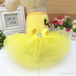 Spitze Doggy-Kleidung Bogen-Ribbon Hund Kleid Sonnenblume Prinzessin Rock Haustier Frühling und Sommer Tragen Pudel 8 8Hbb1