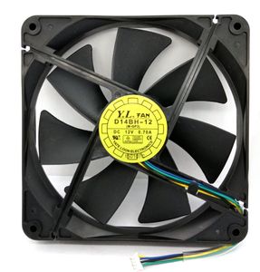 Nowy oryginalny D14BH-12 M-GP3 DC12V 0,70A 140*140*25 mm 3Lines Computer Cooling Fan