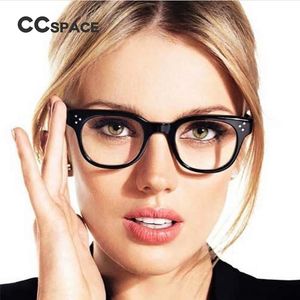 CCSpace Classic Rivet Square Glasses Ramar Män Kvinnor Retro Märke Designer Optisk Glasögon Mode Glasögon 45138