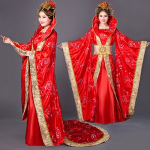 Forntida Kina Tang Song kostym Hanfu kejserliga konkubin Queen klänning Daming prinsessa scenframträdande fotostudio Outfit Blå Röd Rosa