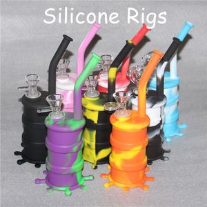 Silicone Bongs Fumo Bongo Vidro Tubos de Água 100% Platinum Currado Não Tóxico para Smoking Rigs Bubbler