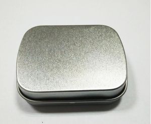 شحن مجاني 58x45x15mm مصغرة القصدير مربع هدية مربع / النعناع صندوق معدني أبيض مستطيل عادي معدن القصدير مربع