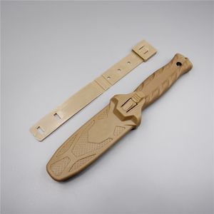 Wholesale serrated knife blades resale online - Desert color mini hunting army portable diving knife camping tactical knives fixed c blade serrated knife with rubber sheath