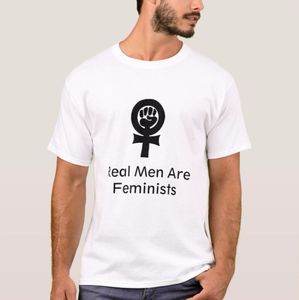 Белая Письмо Печатная рубашка Реальные Мужчины Феминистские Футболка Феминизм Двигание Футболки TEE