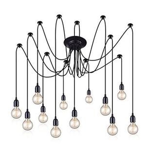 Aranha Lâmpada Do Teto Luminária DIY E27 Edison Lâmpada Lustre de Iluminação de Metal Pendurado Luzes Pingente Retro Chique Drop-luz para Sala de estar