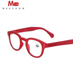 Meeshow Trendy Kırmızı Okuma Gözlükleri Retro Avrupa Tarzı Kaliteli Erkekler Kadınlar Gözlük ile Flex Drop Shipping Kılıfı Dahil 1513