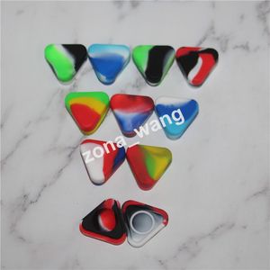 Small Triangle Jars Silicone Wax Container Glass Oil Shatter 1.5ml Silicon Dab Dry Herb Concentrate Butane Hash Containers