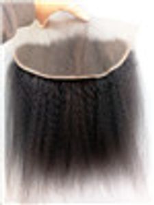 Оптовые необработанные Remy Бразильские девственницы Cinky прямые кружевные фронтальные волосы закрытие волос 13 * 4 дюйма человеческих волос натуральные черные 1b цвет