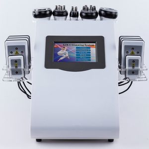 Yüksek Yoğunluklu 40K Ultrasonik Kavitasyon Vücudu Heykelsel Zayıflama Vakumu RF Cilt 8 Ped Lllt Lipo Lazer Makinesi CE