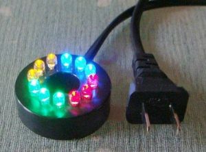 12 LED 0,6 pollici di diametro RGBY Cambio colore anello fontana sommerso, pompa dell'acqua Illuminazione, fontana Illuminazione acquario