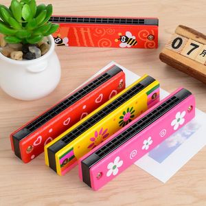 Toys Funny Wooden Harmonica Kids Music Instrument Educational Child Attractive Band Kit Children baby toys Birthday Gift Wooden toy