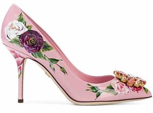 2018 Yeni kadın çiçek yüksek topuklu ince topuk elmas pompaları parti ayakkabı kristal pompaları elbise ayakkabı Bohemian baskı deri pompaları