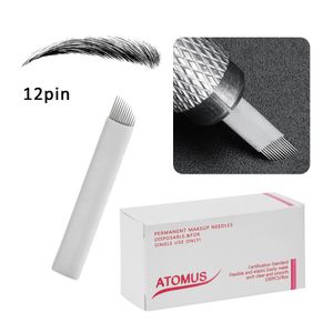Wholesale white needle for sale - Group buy 100 Sloped Shape Pin White Permanent Makeup Eyebrow Tatoo Blade Microblading Needles For D Embroidery Manual Tattoo Pen