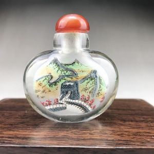 純粋な手描きの中国のガラス塗装嗅ぎ瓶の中の素晴らしい壁