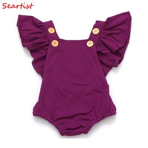 Seartist Bebek Kız Romper Yenidoğan Bebek Giyim Kızlar Yaz Bahar Pamuk Fırfır Kol Romper Toddler Tulum 0-2Yrs C32