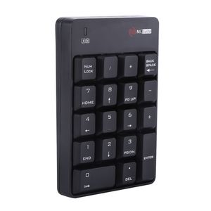 Freeshipping 2.4GHz Wireless Keyboard USB teclado numérico Numpad Número 18 teclas pad para Laptop PC Preto Branco Novo