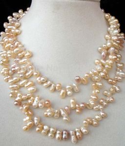 wow! freshwater pearl necklace pink baroque 48" nature FPPJ wholesale beads