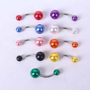 Kroppsmycken Piercingar Rostfritt stål Rhinestone Belly Rings Tongue Lip Piercing Nose Rings Blanda Lots 30st/Bag T1I309