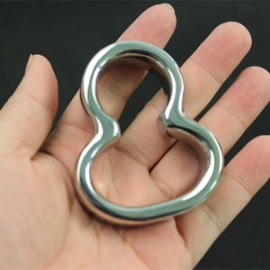 Stainless Steel Cockrings The Shape of 8 Scrotum Pendant Penis Bondage Ring Chastity Devices Testis Cock Ring,Sex Toy for Men BB72